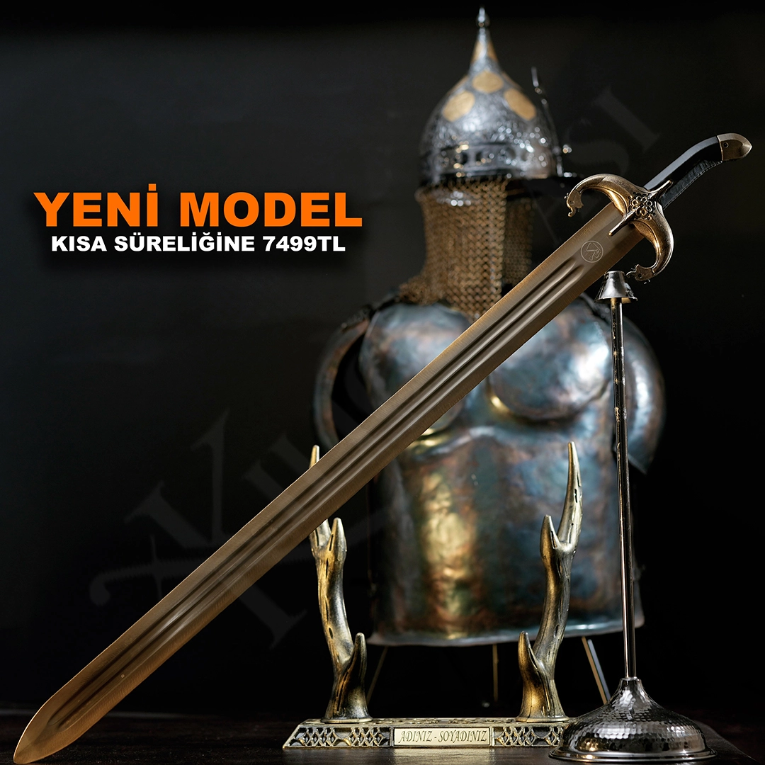 hz-ebubekir-kilici-fiyati halife kılıcı olan hz ebubekir'in kılıcı üzerinde oluk ve arkasında zırh miğfer var